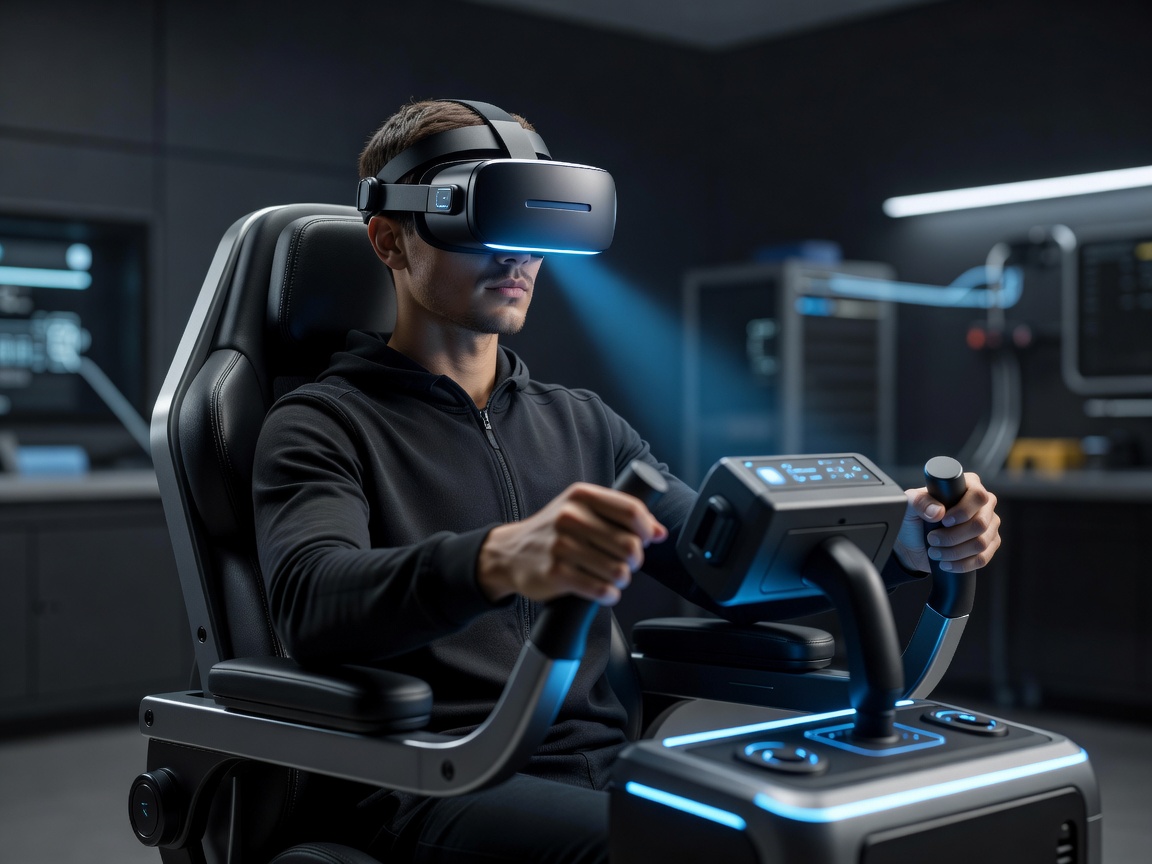 VR virtuaalitodellisuuslasit simulaattoriin